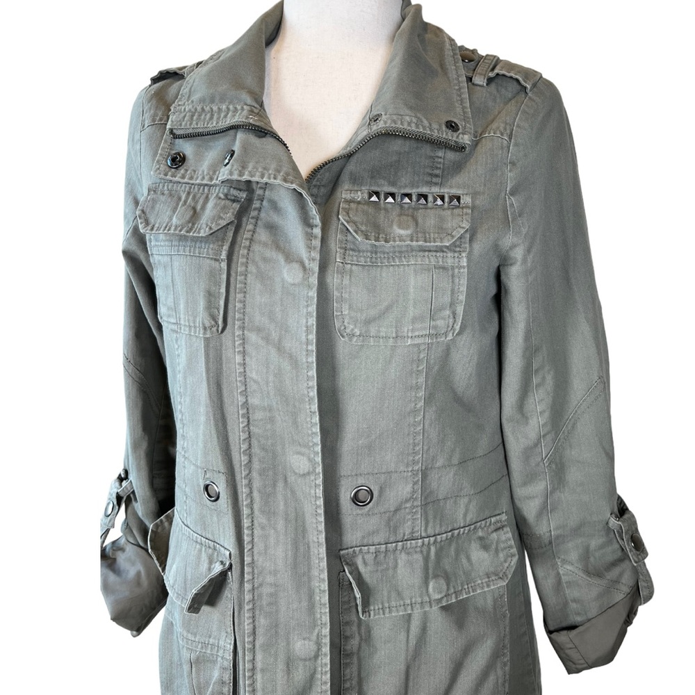 Hive & Honey Green Military Styled Anorak Jacket//S//Waist String Missing - Picture 4 of 9